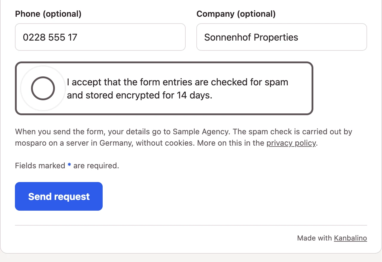 Spam protection without cookies
